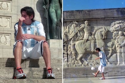 Las fotos de un Messi de 18 años en el Monumento Nacional a la Bandera emocionaron a miles de hinchas