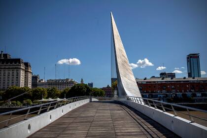 La zona de Puerto Madero sin presencia de turistas