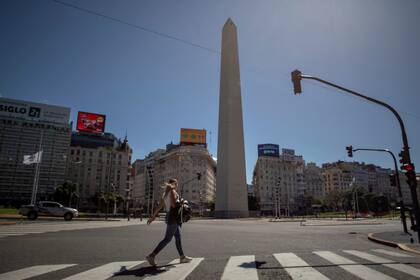 La zona del obelisco sin circulación por la cuarentena