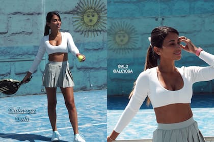 Las fotos en una cancha de Pádel que subió Antonela Roccuzzo a su historia