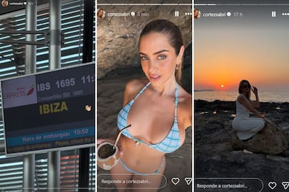 Las fotos que compartió la influencer en Ibiza (Captura: Instagram @cortezsabri)