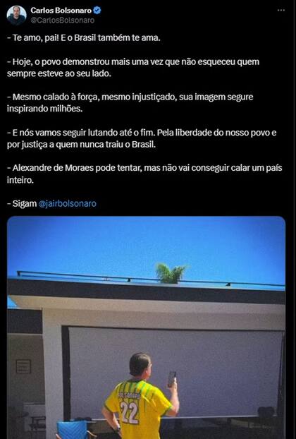 Las fotos que usó Moraes para justificar la prisión domiciliaria de Bolsonaro