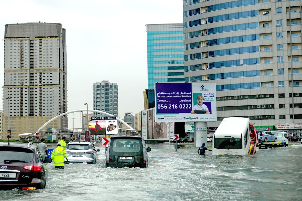 Las fuertes tormentas que afectaron a Emiratos Árabes Unidos generaron inundaciones en distintas ciudades, como Dubai