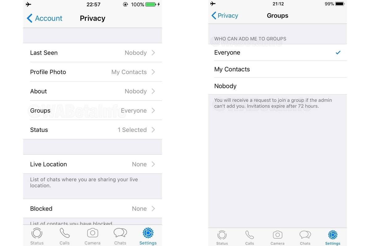 Las funciones de configuración de los grupos de Whatsapp