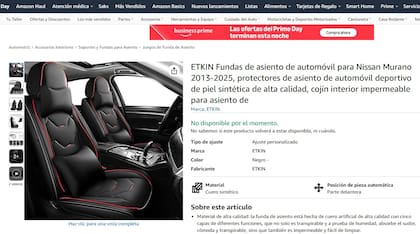 Las fundas para asiento de Liusandedian aparecen en Amazon bajo la marca ETKIN. Foto: Amazon
