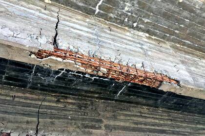 Las grietas se profundizaron, fotos tomadas el sábado 15 de septiembre