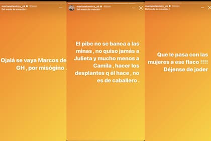 Las historias de Marianela Mirra contra Marcos Ginocchio por una actitud en Gran Hermano