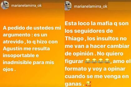 Las historias de Marianela Mirra sobre la actitud de Thiago en Gran Hermano