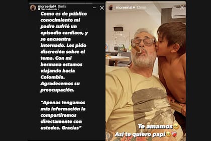 Las historias de Morena en Instagram, luego de que se conoció la internación de Jorge Rial