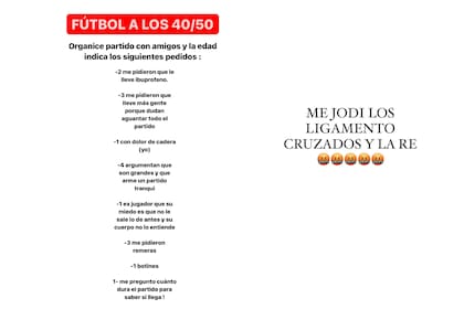 Las historias del Pollo Álvarez con los pedidos de sus amigos y comunicando la lesión