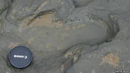 Las huellas en la playa de Happisburgh son posiblemente las de una familia en busca de comida.