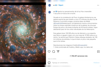 Las imágenes causaron gran sorpresa por la nitidez de cada una de ellas (Foto Instagram @nasa)