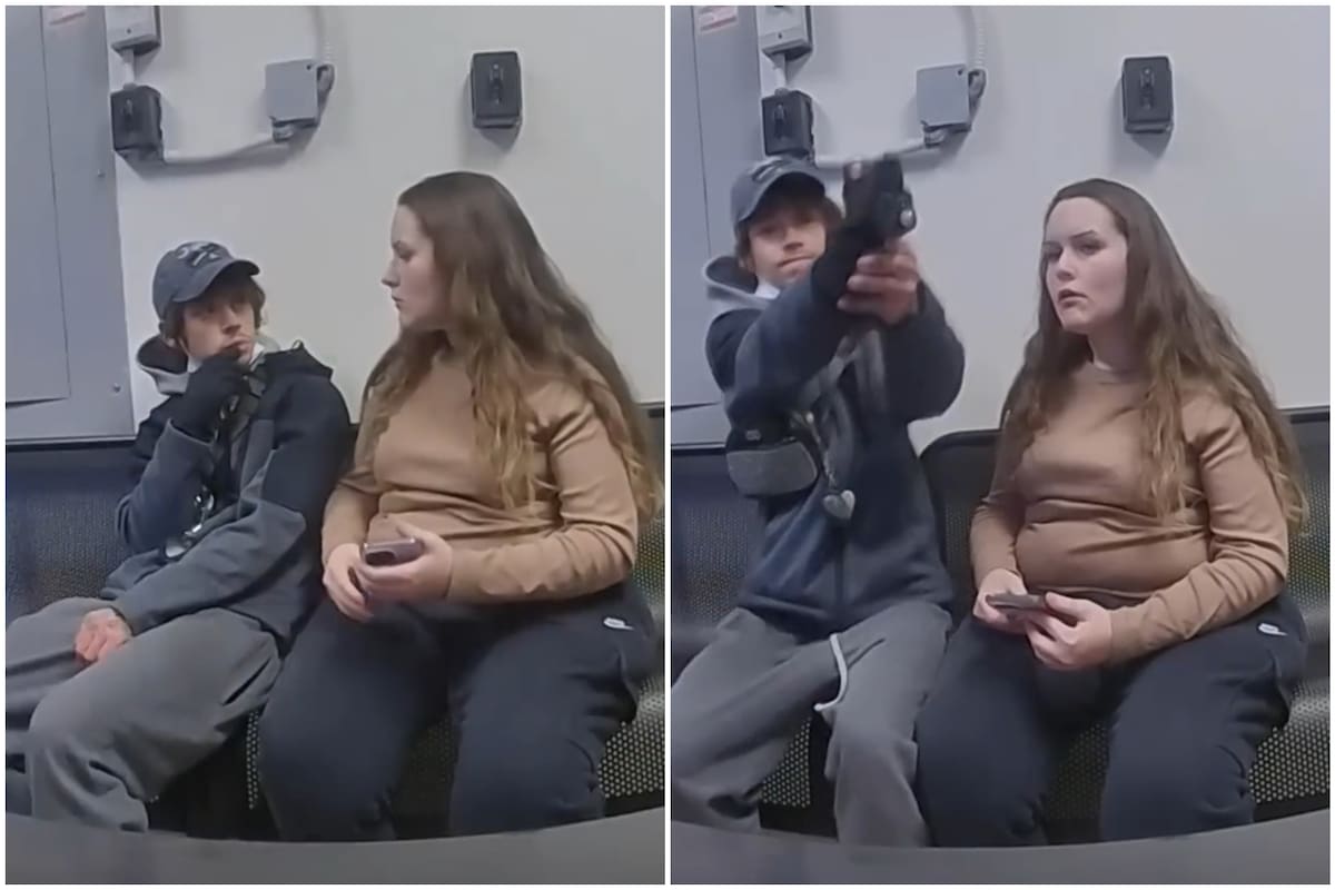 Las imágenes corporales de un oficial muestran el momento en que reducen a un tirador en un Walmart de Ohio