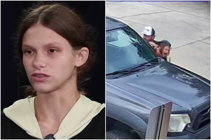 Las imágenes de la cámara de seguridad captó el momento justo en el que el hombre intentó subir por la fuerza en una camioneta a Emma Marine