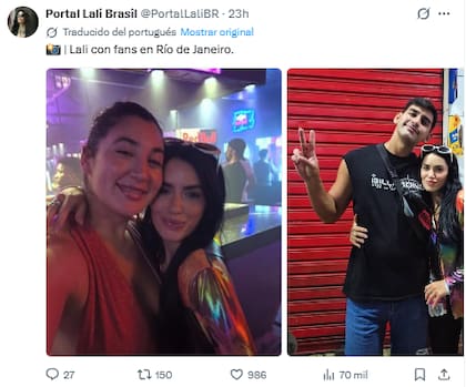 Las imágenes de Lali en Brasil no tardaron en hacerse eco en las redes sociales (Foto: Captura de X)