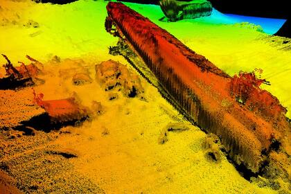 Las imágenes de sondas muestran que el U-864 está hundido a 150 metros en el fondo del mar.