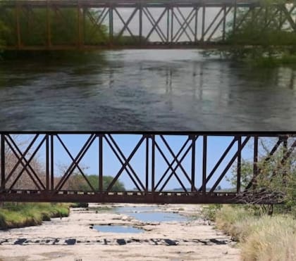 Las imágenes que comparan el rio de Rojas entre enero 2021 y enero 2023