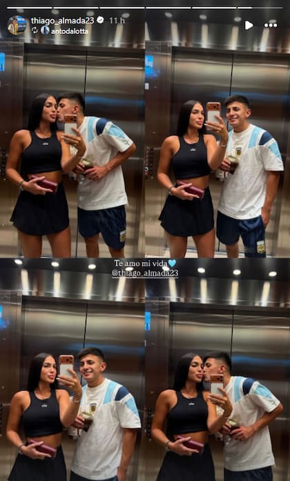 Las imágenes que compartió Thiago Almada con su esposa, Antonella D'Alotta