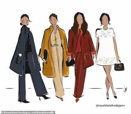 Las imágenes que corroboran el boceto de Meghan Markle (Foto: Daily Mail)