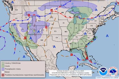 Las incidencias del pronóstico de clima a nivel nacional se concentran en la costa del sureste de EE.UU.