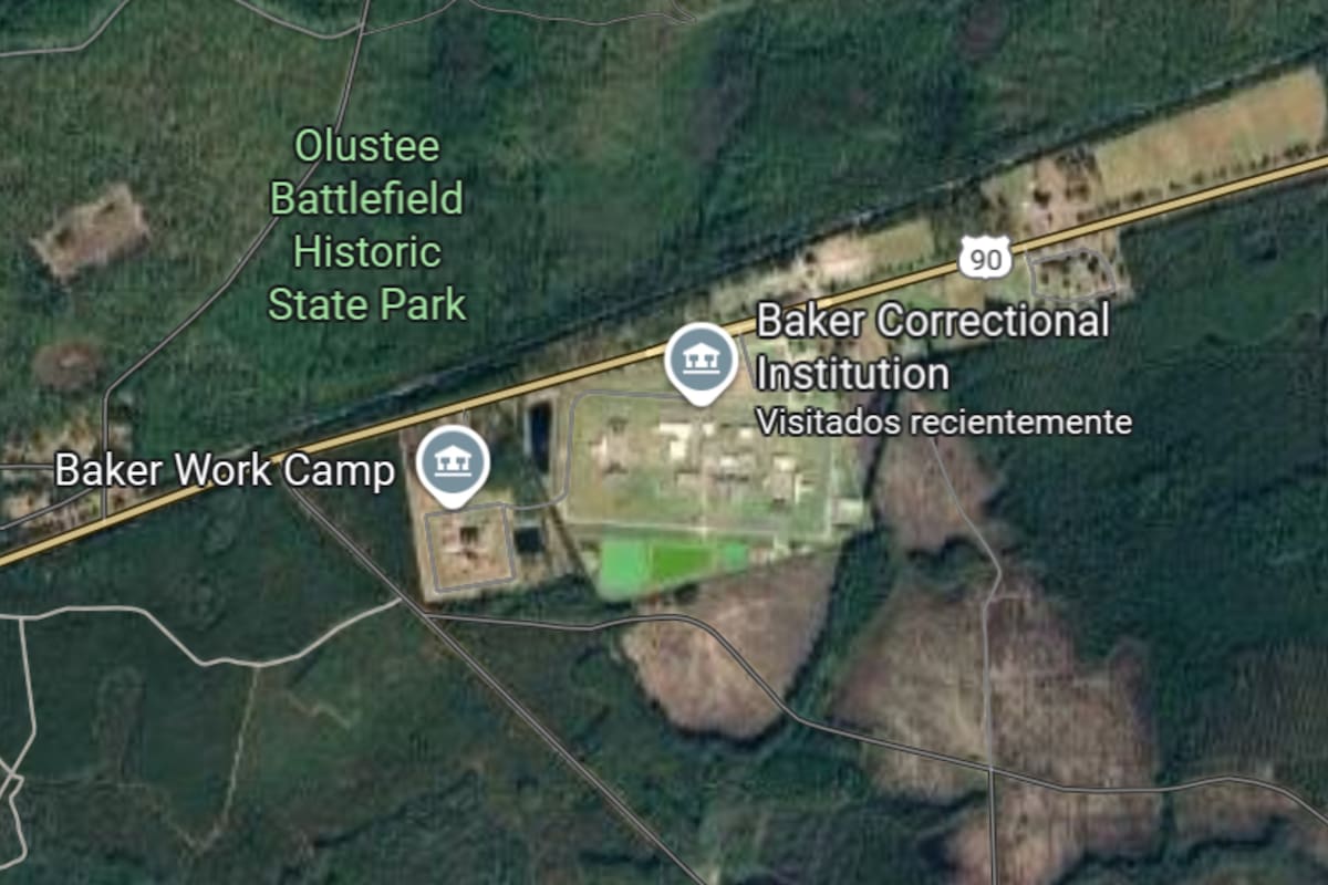 Las instalaciones de prisión estatal se ubican a unas 43 millas (69 kilómetros) al oeste del centro de Jacksonville (Foto: Google Maps)