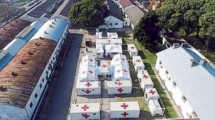 Las instalaciones sanitarias montadas en Campo de Mayo