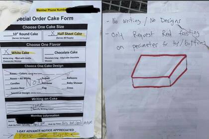 Las instrucciones del pedido fueron muy específicas