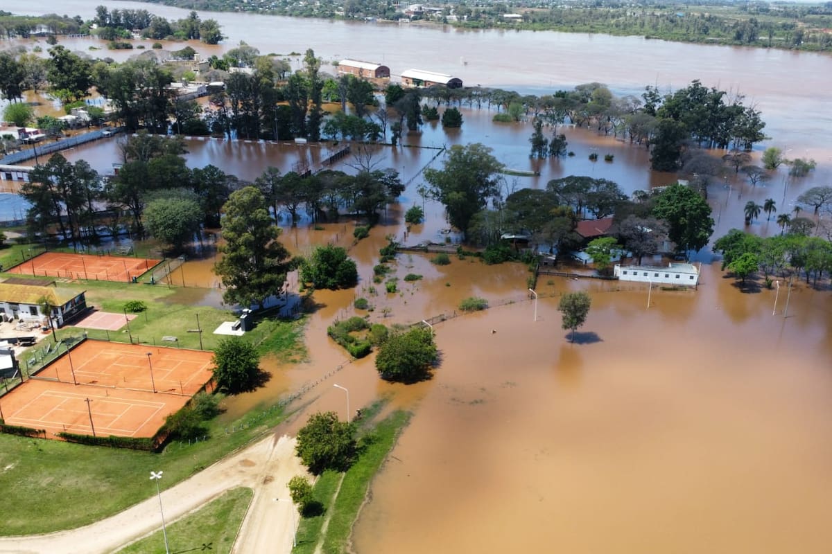 Las inundaciones en Concordia se deben a la crecida del río Uruguay
