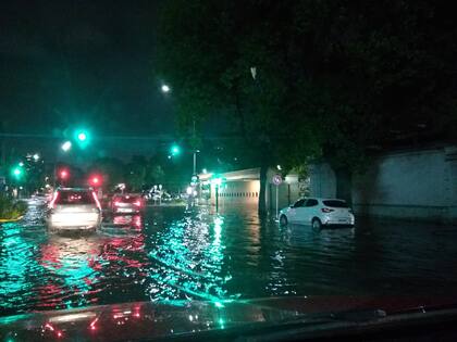 Las inundaciones producto de la crecida en la zona de Palermo.