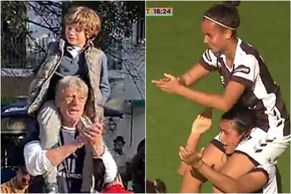 Las jugadoras de Platense emularon el video viral de Eduardo y Juan Cruz (Foto: Captura de video)