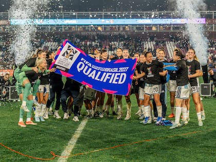 Las jugadores del seleccionado tras la clasificación