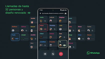 Las llamadas de voz en WhatsApp ahora pueden tener hasta 32 participantes