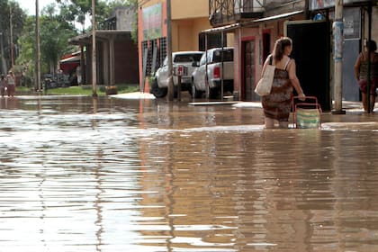 Las lluvias afectaron el casco urbano de Paso de los Libres, en Corrientes