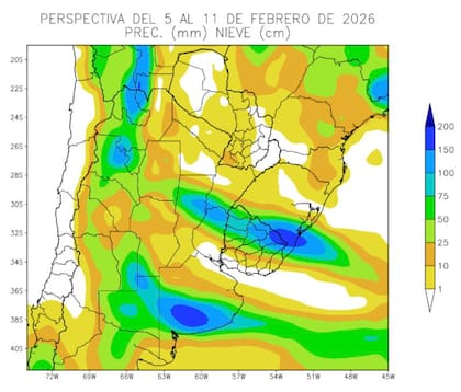 Las lluvias aparecen muy desparejas, con focos de tormenta y amplias zonas que recibirían milímetros escasos o nulos