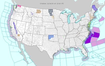 Las lluvias intensas en Alabama, Misisipi y Georgia podrían generar inundaciones en zonas bajas, según el NWS.