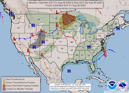 Las lluvias intensas se extenderán desde Minnesota hasta Iowa, el sur de Wisconsin y el norte de Illinois durante el fin de semana, con posibilidad de inundaciones repentinas en zonas bajas debido a precipitaciones localmente excesivas