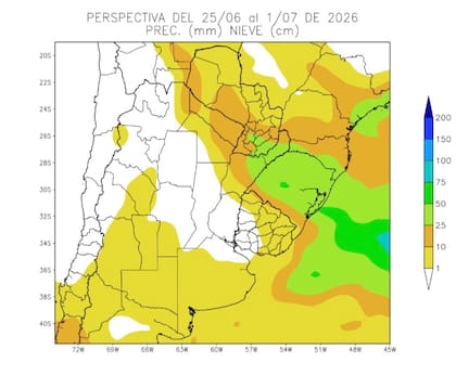 Las lluvias quedarían concentradas sobre el nordeste, mientras que el resto de la región agrícola tendría escasas precipitaciones