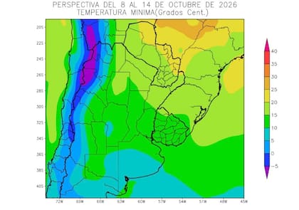 Las lluvias se generalizarán entre el 8 y el 14 de octubre, con los mayores acumulados sobre el norte del Litoral Fluvial