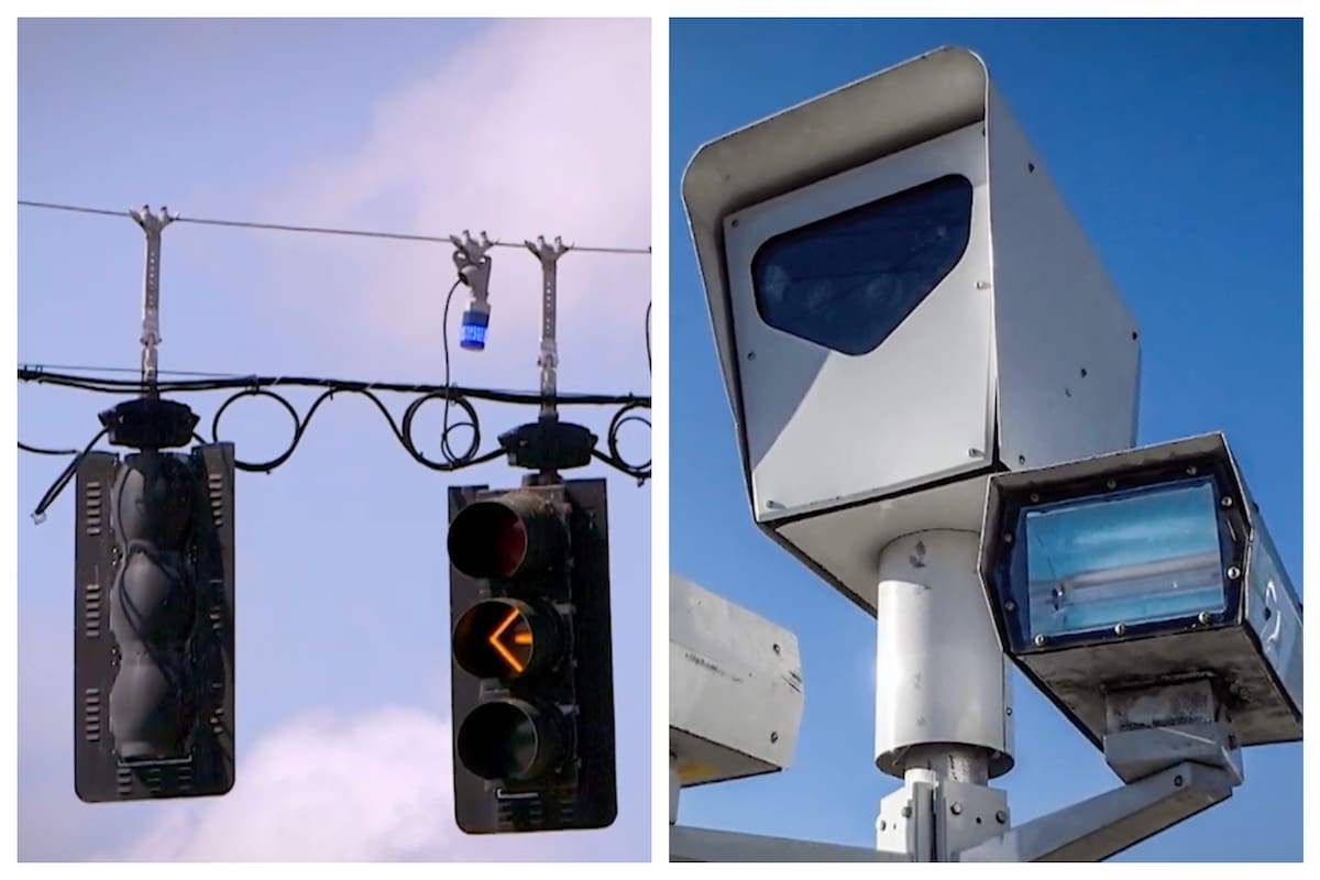 Las luces azules en algunas intersecciones están instaladas en diferentes partes de EE.UU.