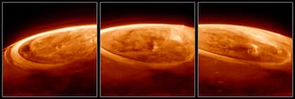 Las luces danzantes observadas en Júpiter son cientos de veces más brillantes que las observadas en la Tierra; los científicos descubrieron que la emisión del catión trihidrógeno, conocido como H3+, es mucho más variable de lo que se pensaba anteriormente