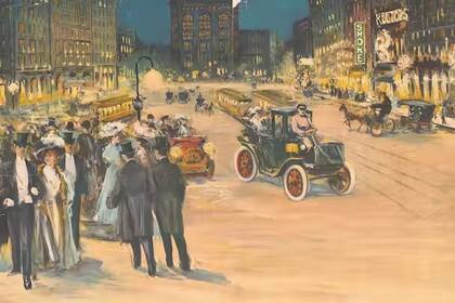 Las luces eléctricas instaladas en Broadway (Nueva York) en 1880 le dieron su apodo ‘Great White Way’. Library of Congress