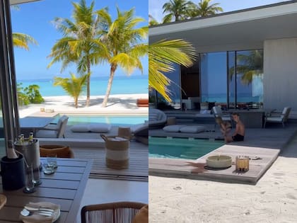 La villa que alquiló la familia cuenta con pileta y playa privada