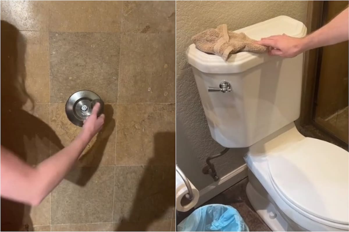 Las manijas de los baños se salían y el inodoro se movía, según mostró el tiktoker en su video