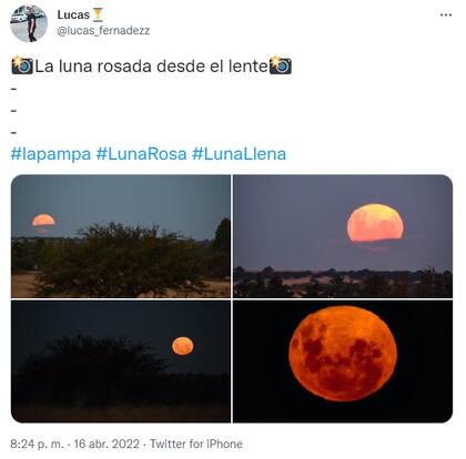 Las mejores postales de la Luna rosa de los usuarios en Twitter (Foto: Twitter)