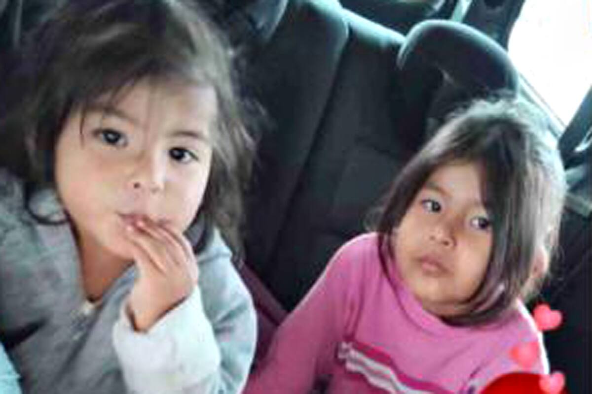 Las menores desaparecidas son Milagros Belén Martínez Ramírez, de 2 años y su hermana Daiana Katerine, de 4.