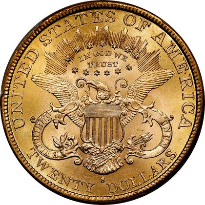 Las monedas acuñadas en San Francisco llevan la marca de ceca "S" en la parte inferior del reverso