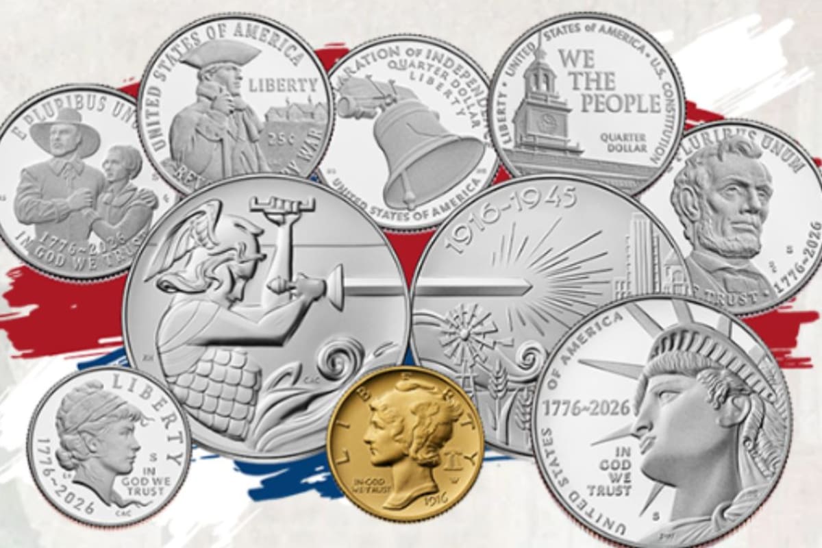 Las monedas conmemorativas por los 250 años de Estados Unidos ya se encuentran en circulación desde enero de 2026 (Casa de la Moneda de Estados Unidos)