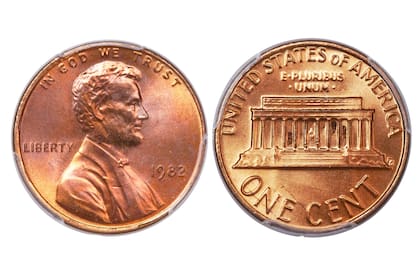 Las monedas de un centavo de dólar de 1982 que vale casi US$10.000