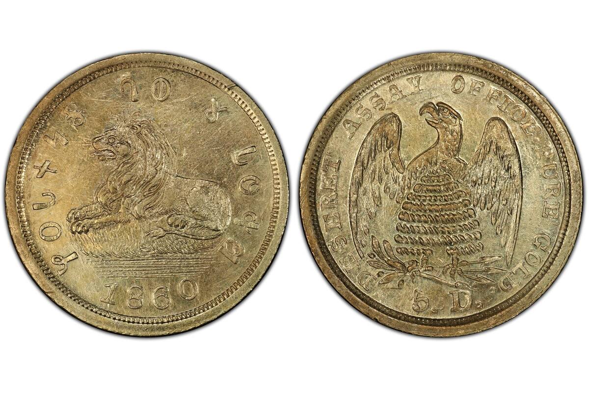 Las monedas mormonas, que surgieron como parte de un sistema privado de acuñación, se convirtieron en piezas muy valoradas por los coleccionistas