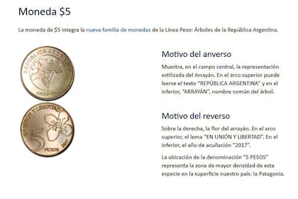 Las monedas que están en circulación que no tienen animales, sino árboles.
